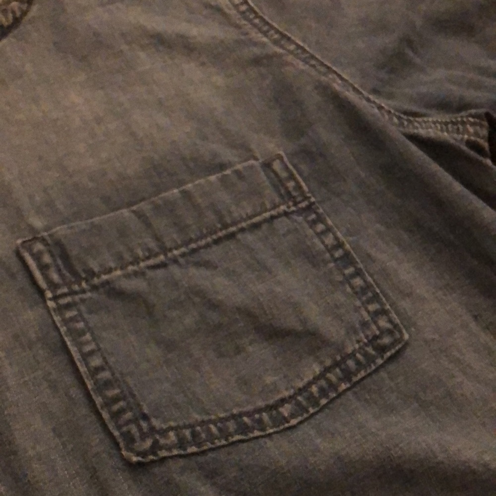 3 for $10 🌺 Madewell Chambray 100% Cotton Short Sleeve Pocket Tee - XXS - Picture 4 of 7